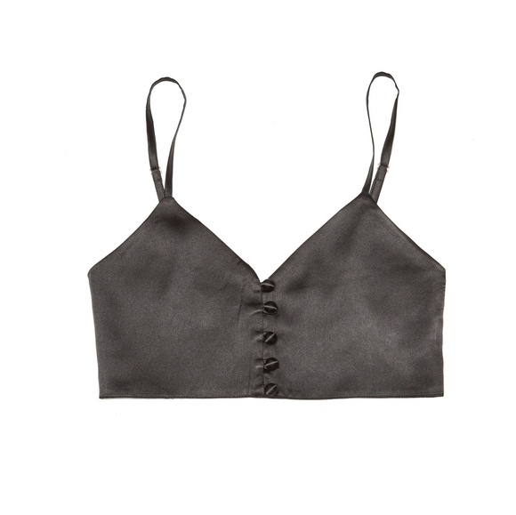 jeu illimite Tops - Button up Satin Crop Top jeu illimite Tops - Button up Satin Crop Top